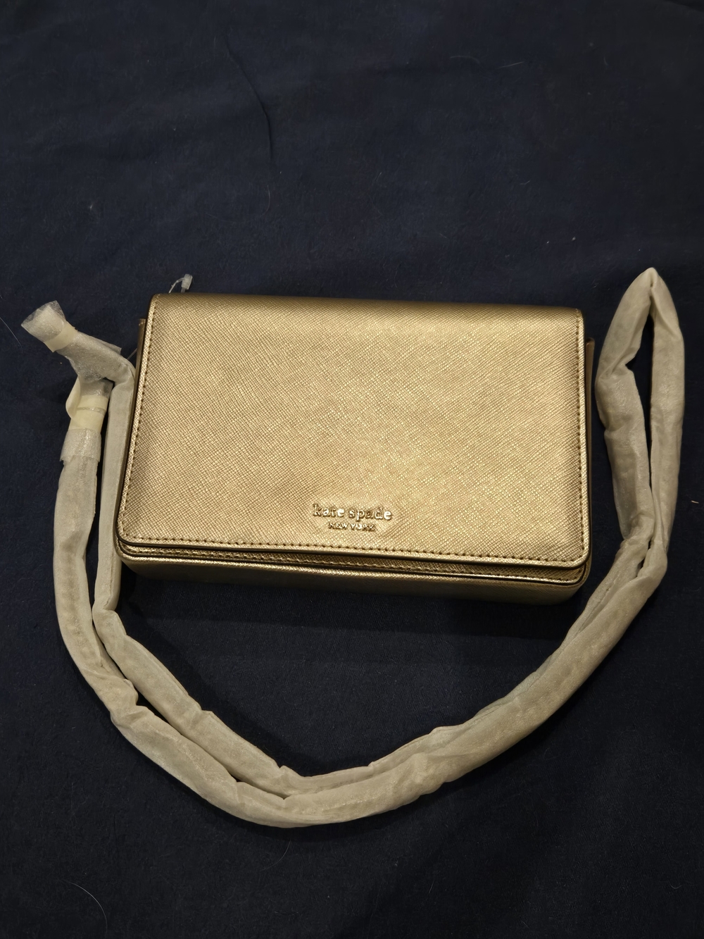 kate spade Metallic Gold Crossbody Bag